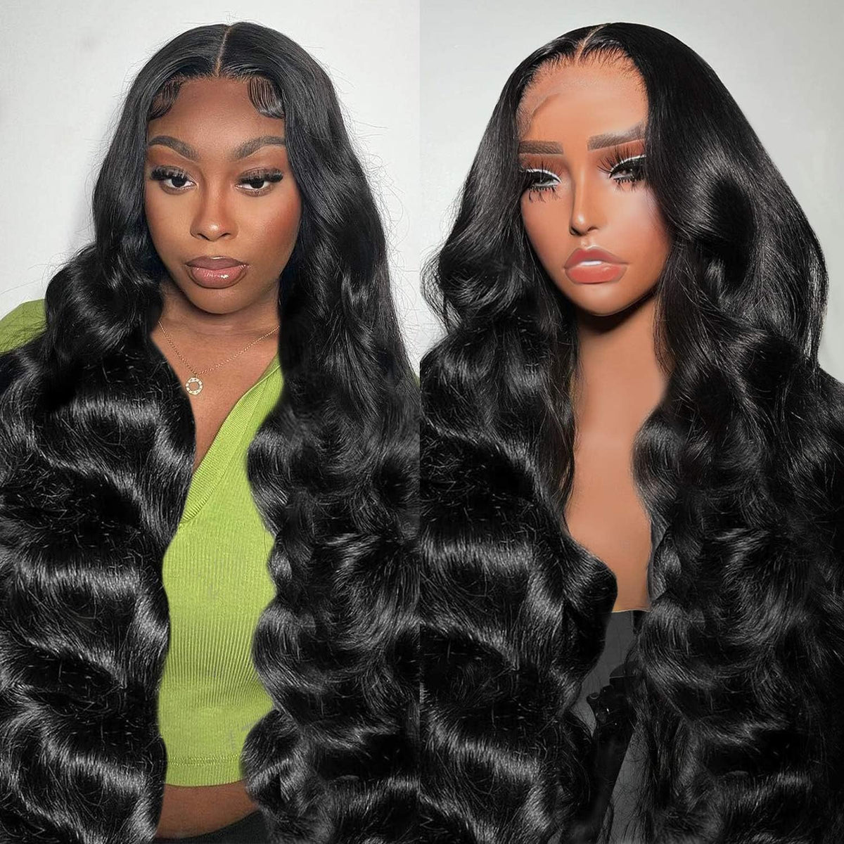 13x6 Lace Front Wigs Human Hair Pre Plucked 200% Density Body Wave HD Lace Front Wigs Human Hair Transparent Frontal Glueless Wigs Virgin Human Hair with Baby Hair for Women Natural Black 30 Inch