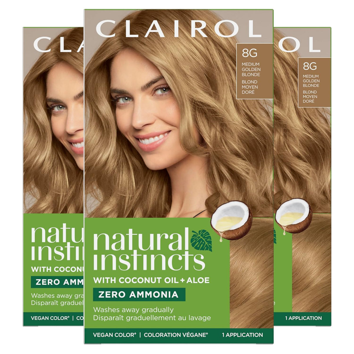 Clairol Natural Instincts Demi-Permanent Hair Dye, 7 Dark Blonde Hair Color, Pack of 1