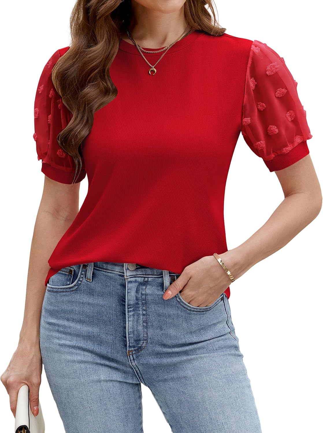 Blooming Jelly Womens Short Sleeve Blouse Business Casual Dressy Tops Ribbed Summer Stylish Work Shirts