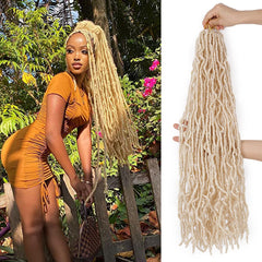 7 Pcs Faux Locs Crochet Hair 16 Inch Soft Locs Crochet Hair Goddess Locs Hair Extensions 1B#