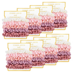 8 Pack Bridesmaid Gifts Satin Bridesmaid Scrunchies Soft Hair Ties Bachelorette Party Favors Hair Accessories for Women Bridesmaid Proposal Gift (Gradient Blue)