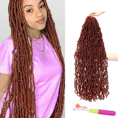 Soft Locs 24 Inch 6 Packs 108 stands Crochet Hair Faux Locs Pre-looped Super Lightweight Goddess Locs Synthetic Crochet Hair Braids For Black Women (1B, 24Inch（Pack of 6）)