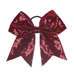 Burgundy Sequin Bow Hair Clips for Girls Large Red Cheer Hair Bows Glitter Red Hair Bow(D/D1-Type G)
