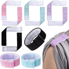 Amylove 8 Count Softball Sleeve Holders Jersey Sleeve Ties with Hook and Loop Fasteners Straps for Shirts Scrunchies for T-Shirts Soccer Baseball Sports Activities(Black, White)