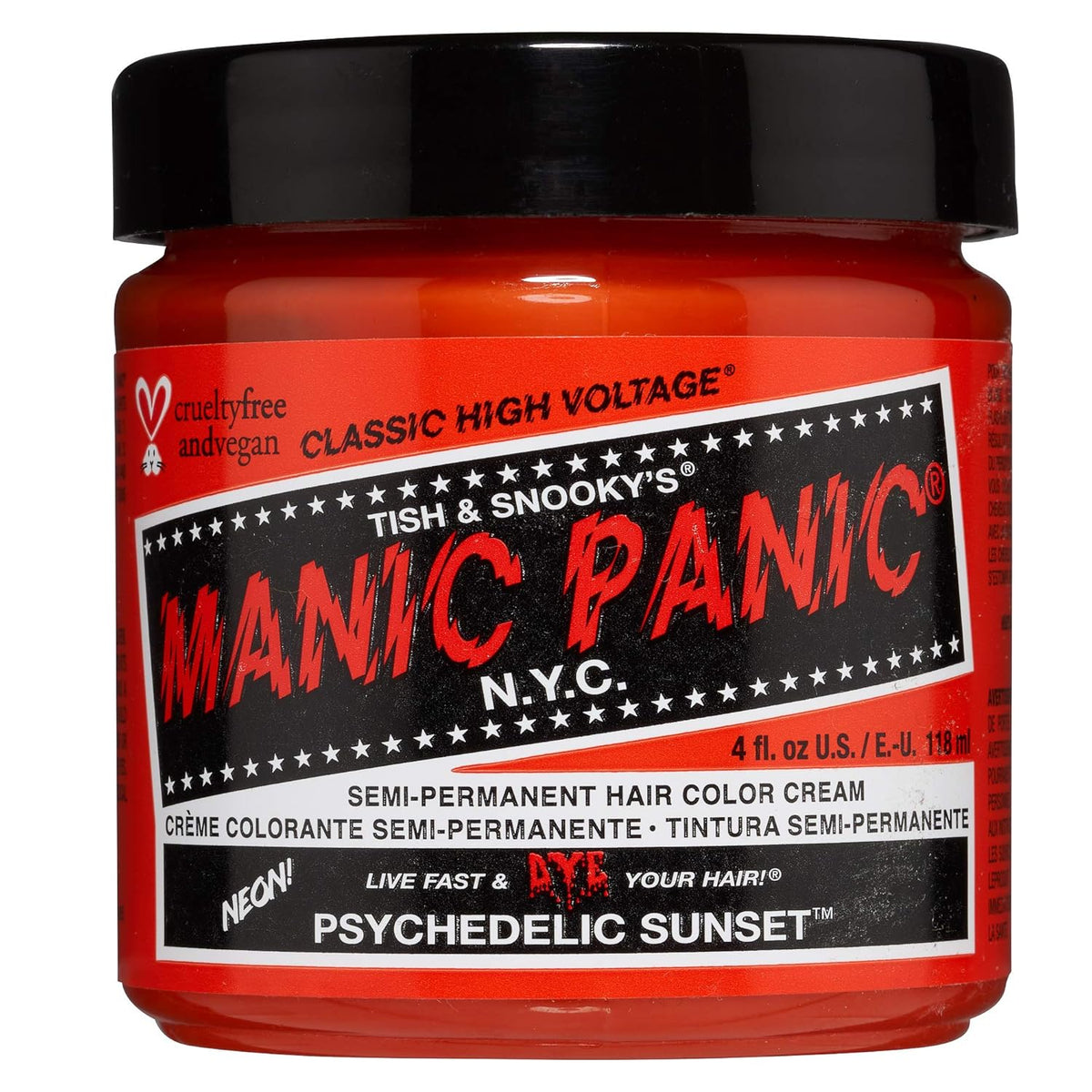 MANIC PANIC Classic Blue Moon Semi Permanent Hair Color - Neon Cool Blue Hair Dye for Women & Men That Lasts 4-6 Weeks - Vegan, Ammonia & Cruelty-Free - Create & Mix Custom Shades (4oz)