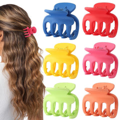6 Pcs Hair Clips Small Claw Clips for Thin Hair Medium Matte Non-slip Hair Accessories for Women and Girls (Brown)