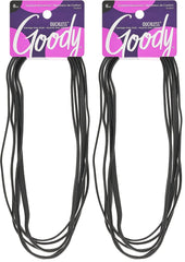 GOODY Women's Ouchless Thin Hair Flat Narrow Headwrap, Black, 6 Count