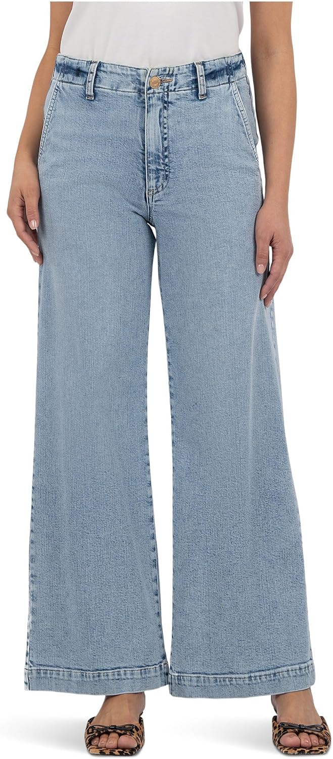 KUT from the Kloth Women's Jean High Rise Wide Leg with Trouser Pocket