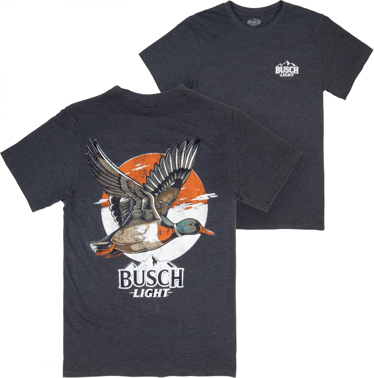 Busch Light Mallard Flight Front and Back Print T-Shirt