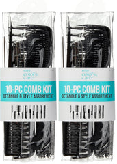 KISS Professional 10-pc Comb Set-Detangle & Style Assortment