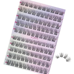 JIAAN Self Adhesive lash Clusters, 100 Pcs Black Band Lash Clusters Kit, No Glue Needed, Pre Glued Eyelashes with Invisible Tape - Long Lasting, Natural Look, Wispy & Fluffy Lashes for Daily & Party