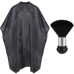 FEBSNOW Professional Hair Cutting Cape with Neck Duster Brush, Salon Barber Cape, Hair Cutting Accessories (Black)
