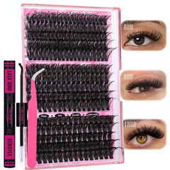 Yawamica Bottom Lashes and Spikes DIY Eyelash Extension Wispy Individual Lash Spikes 11-21mm and 5-7mm Bottom Lash Clusters 240pcs Cluster Lashes Waterproof Eyelash Clusters DIY Entire Spike Lash Look