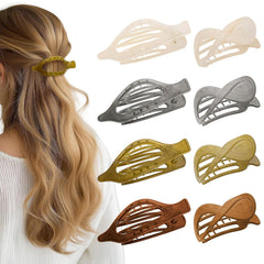 8 Pcs French Flat Hair Clips for Women Matte Claw Clips for Thick & Thin Hair No-Slip Hair Claw Strong Hold Styling Barrettes Accessories
