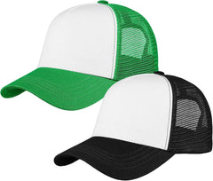 Falari 5-Panel Mesh Baseball Cap, Trucker Hat, Structured Plain Design, Cotton, Adjustable Size