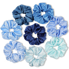 Scrunchies Hair Ties Silk Satin Scrunchy - Hair Elastics Bands Ponytail Holder Pack of Neutral Scrubchy Hair Accessories Women Girls