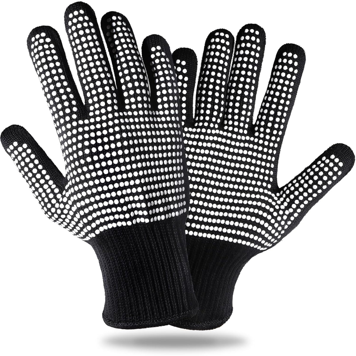 Teenitor 2 Pcs Heat Resistant Gloves With Silicone Bumps, Professional Heat Proof Glove Mitts For Hair Styling Curling Iron Wand Flat Iron Hot-Air Brushes Sublimation Gloves Rose Red