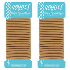 Hoyols Ponytail Holders, No Metal Braided Hair Bands Elastic Thick Tie for Women Thick Fine Curly Hair gomas para el pelo 50 Count 4mm (White)