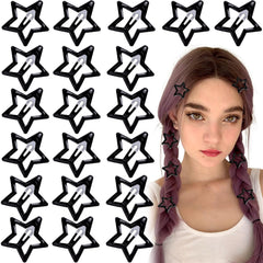 Joez Wonderful 20 Pcs Gold Star Hair Clips, 1.18"/3cm Metal Snap Hair Clips, Cute Star Clips Hair Barrettes, Non-Slip Fashion Hair Accessories for Women Girls