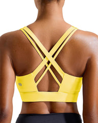 RUNNING GIRL Sports Bra for Women High Support,Criss-Cross Back Strappy Sports Bra Moulded Cup High Impact Workout Top