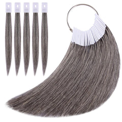 Noverlife 30PCS Pure Human Hair Color Swatches, Natural Hair Testing Rings for Salon Hairdressing Practice