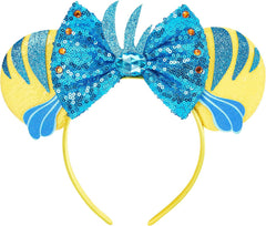 Mouse Ear Headbands,Sparkle Mouse Ears Headband for Women Girls Cartoon Princess Costume Cosplay Decoration(belle)