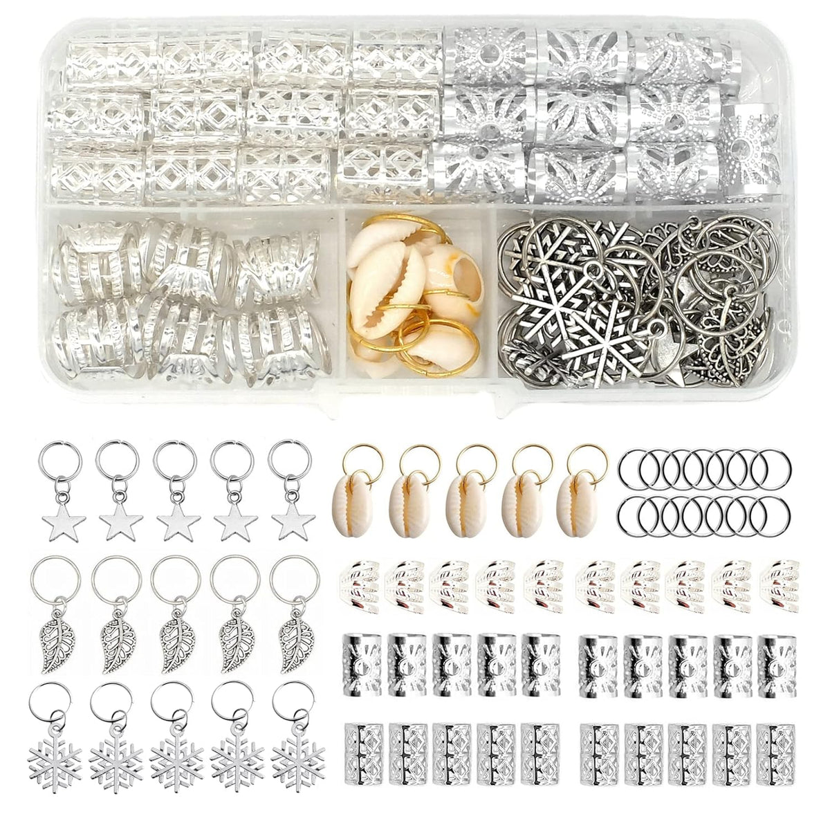 102 Pieces Dreadlocks Loc Hair Jewelry for Women Braids Hair, 20 Pieces Loc Jewelry Accessories for Braiding Hair, Big Braids Hair Rings for Dreadlocks
