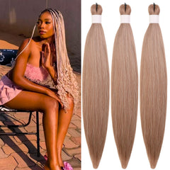 Brown Blonde Braiding Hair Pre stretched Box Braiding Hair Extensions Feed in Braids