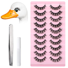 10Pcs Black Porch Goose Outfits Eyelash,Reusable Porch Goose Accessories False Eyelashes for 23/17'' Lawn Goose Statue,Fake Lashes Eyelashes for Lawn,Festival Halloween Christmas Decoration