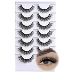Lashes Wispy False Eyelashes Volume Doll Eye Strip Lash Spikes Fluffy Fake Mink Lashes Strips 7 Pair Anime Eyelash Demi Wispies Natural Manga Eye Lashes Pack Short Full Pestañas Postizas Set
