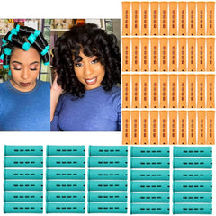 20pcs Women's Perm Rods Set for Natural Hair: 2 Sizes Cold Wave Hair Rollers for Curling and Styling All Hair Lengths - DIY Hairdressing Tools (Purple)