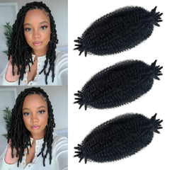 3 Packs Marley Twist Braiding Hair, 12 Inch Pre-Separated Springy Afro Twist Hair Kinky Twist Crochet Hair Braids for Distressed Soft Locs Spring Twist Hair for Women (12 Inch (Pack of 3), 1B)