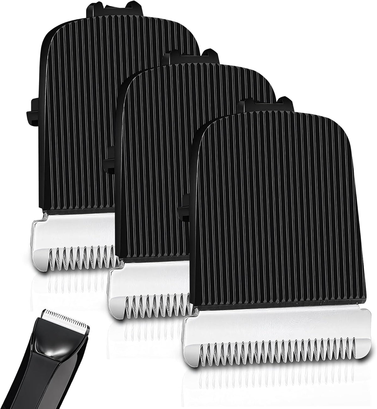 3 Pack Replacement Blades Compatible with Manscaped Lawn Mower 4.0, 3.0 & 2.0 – Hygienic Ceramic Snap-in Trimmer Refills, Safe and Smooth Grooming