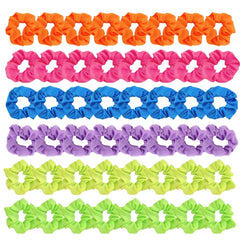 Neon Scrunchies,Neon Hair Accessories,Neon Hair Ties,Hot Pink Scrunchie,80s Hair Accessories for Women,80s Outfits for Women Girls (4 Pack Scrunchies)
