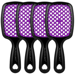 2 Pack Vented Detangling Hair Brush - Round Detangler Hairbrush with Soft Bristles for Effortless Tangle Free -Ideal for Natural Curly Straight Wet Dry Damaged Hair for Women Men Kids Magenta