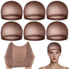 PLULON 6 Pcs Black Wig Cap for Women, Mesh Stocking Wig Caps Net Closed End Hair Mesh Net Liner Ultra-thin Invisible for Women Men Cosplay Show Halloween Bachelorette Party Music Festivals Daily Life