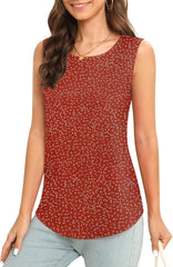 Women's Sleeveless Chiffon Tank Top Business Casual Blouse Tunic Top