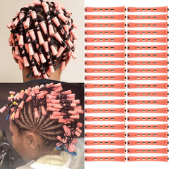 60 Pieces Cold Wave Non-Slip Rods Set - 3 Sizes Plastic Heatless Perming Curlers for Women's Natural, Long, Medium, and Short Hairstyles