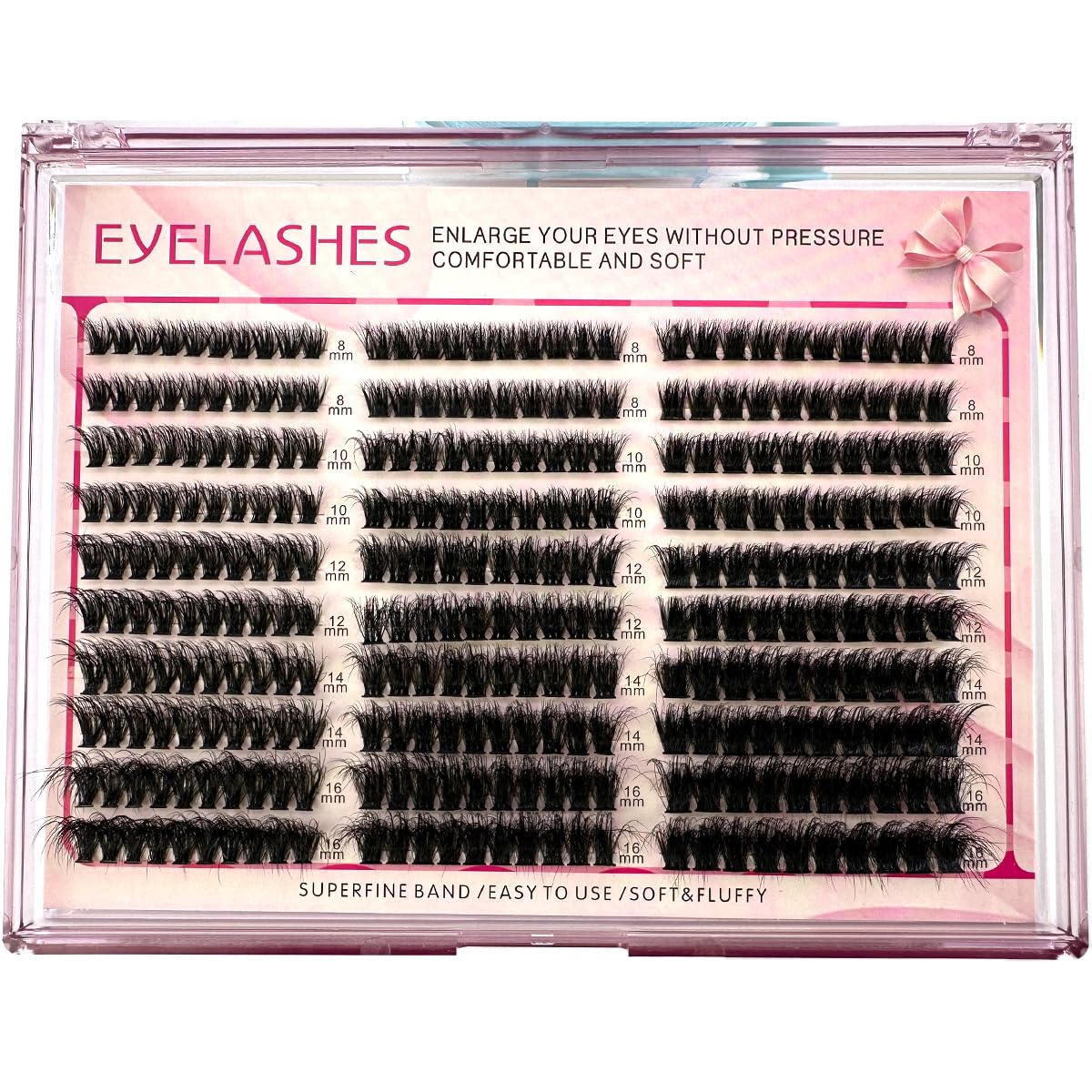 HBZGTLAD Fluffy Thick Lash Clusters DIY Eyelash Extension 8-16mm Mix Lash Clusters 60D80D100D120D160DWispy Individual Eyelash Extensions Cluster (300pcs60D80D100D DD curl)