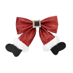 2PCS Gothic Bow Clips 3.96'' Halloween Hairbows Punk Hair Accessories for Girls Women Black Lace & Red Bow with Cross Duckbill Clips