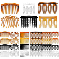 24 Pieces French Hair Side Combs Set Plastic Twist Comb Hair Clip Combs Accessories for Girls Women (9/11 /23 Teeth Side)