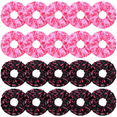 MTLEE 20 Pcs Breast Cancer Awareness Hair Scrunchies Pink Ribbon Soft Hair Ties Bands Ponytail Holder Accessories for Women Breast Cancer Awareness Accessories(Pink, White)