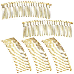 Hicarer 5 Pcs Black Metal Wire Hair Combs, 20 Teeth Wire Twist Bridal Wedding Veil Combs
