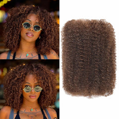 Afro Kinkys Bulk Human Hair 16-Inch 30g/bundle Natural Black Mini Twist Human Hair for Microloc Loc Repair Twist Braids - Bleachable and Dyable (1 B 16 Inch)