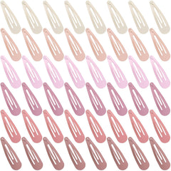 48 PCS Small Metal Barrettes For Women Non Slip Water Drop Snap Clips For Thick Thin Fine Hair Classic Accessories,Pink Purple Brown Blue Green,1.97 x 0.5 In