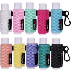 HEYSKAY 3PCS Lip Balm Holder Sleeves Lipstick Keychain Holder Chapsticks Holder Lip Gloss Holder Keychain Lipstick Elastic Sleeves(Floral Set B)
