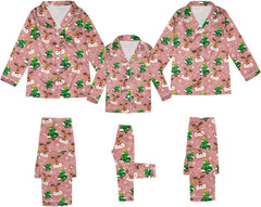 Christmas Family Matching 𝙋𝙖𝙟𝙖𝙢as Santa Claus Long Sleeve Button Down 𝙋𝙟 Set Xmas Festival 𝙎𝙡𝙚𝙚𝙥wear with Pocket