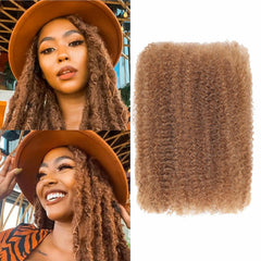 Afro Kinkys Bulk Human Hair 16-Inch 30g/bundle Natural Black Mini Twist Human Hair for Microloc Loc Repair Twist Braids - Bleachable and Dyable (1 B 16 Inch)