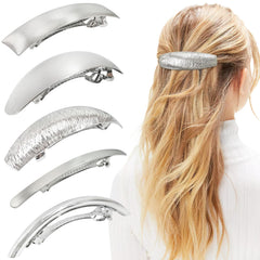 DeD Pack of 5 Women Hair Clips Metal Hair Pins Simple Retro Large Hair Barrettes French Clip Barrettes For Women Lady(Gold)