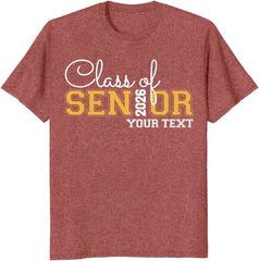 Custom Senior 2026 Shirt, Class of 2026 Graduation T-Shirt, Customizable Matching Graduation Party Apparel, Senior 2026 Tee